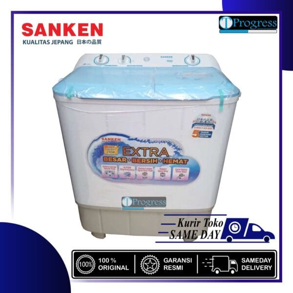 MESIN CUCI 2 TABUNG SANKEN TW-9110BU / TW-9110PK LOW WATT