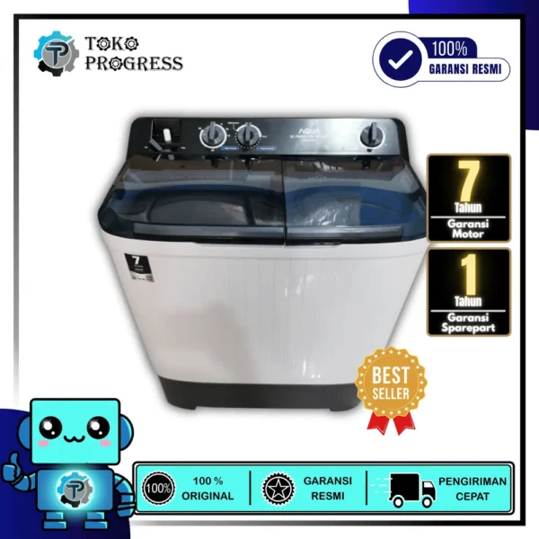 MESIN CUCI 2 TABUNG AQUA QW-7010HT, QW-8010HT