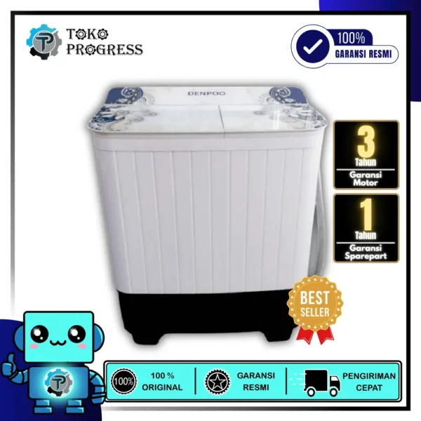 MESIN CUCI 2 TABUNG DENPOO DW-976