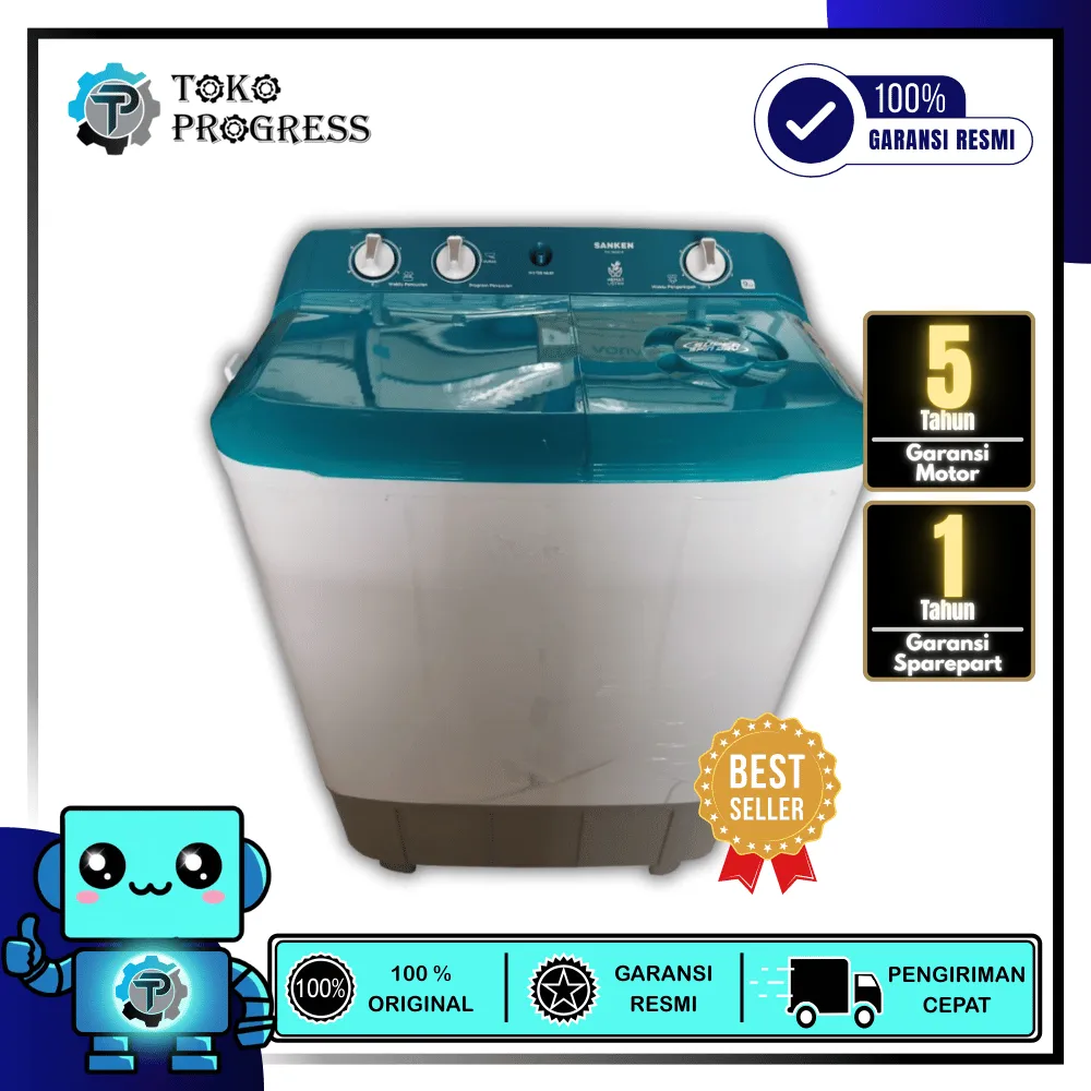 MESIN CUCI 2 TABUNG SANKEN TW-7800HP / TW7800 LOW WATT