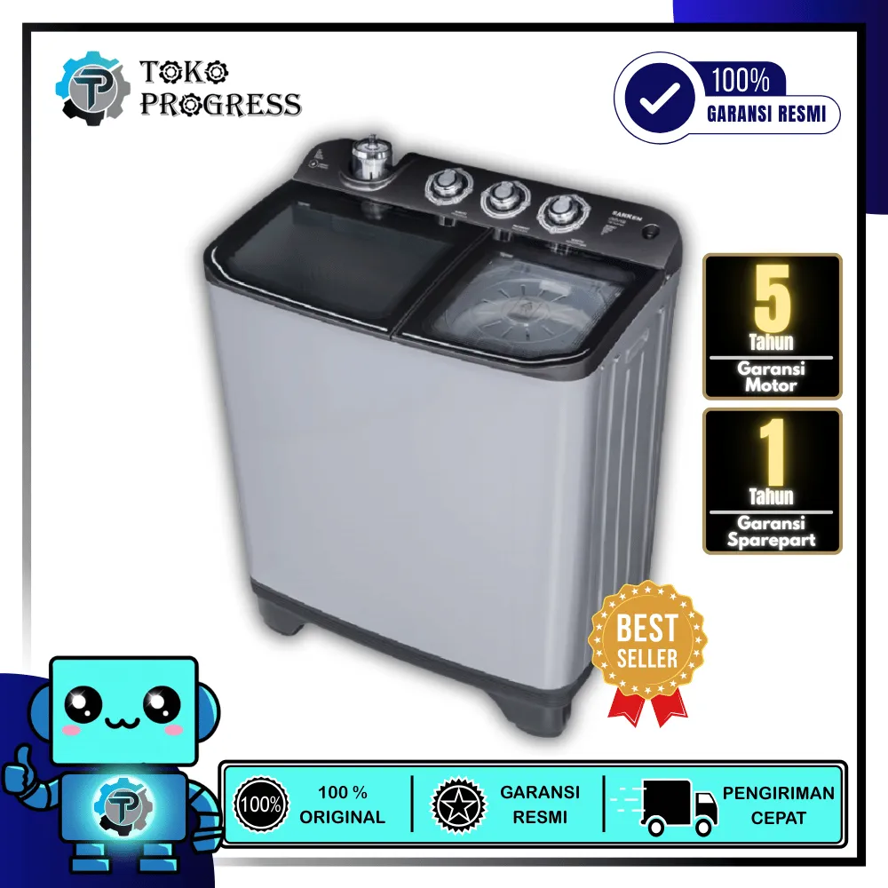 MESIN CUCI 2 TABUNG SANKEN TW-1155FBK