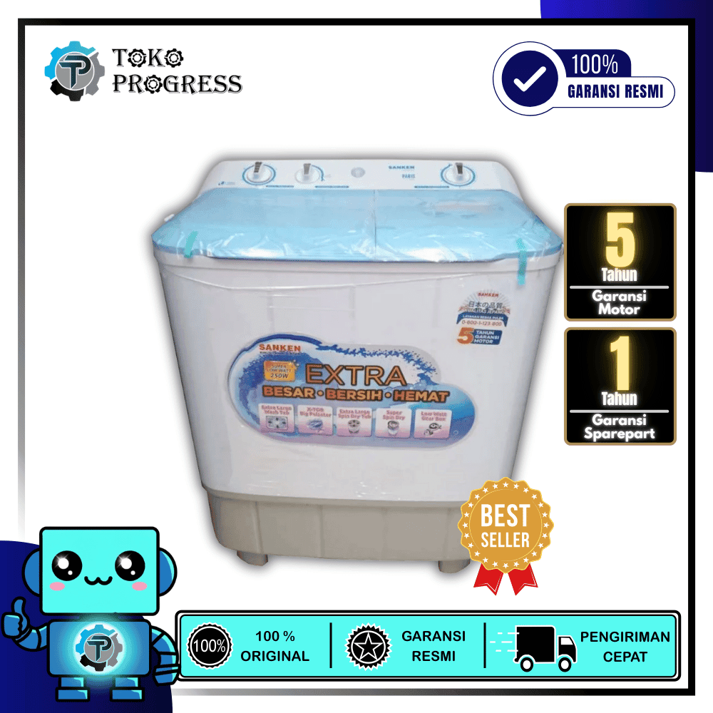 MESIN CUCI 2 TABUNG SANKEN TW-9110BU / TW-9110PK