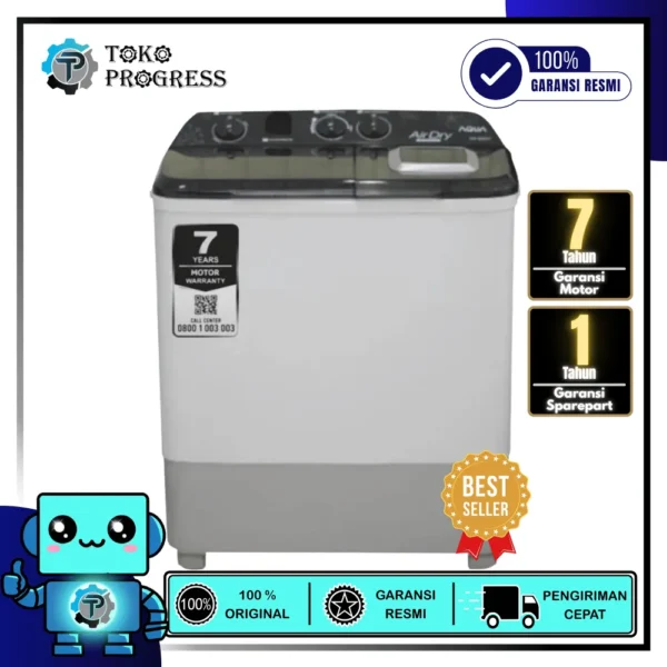MESIN CUCI 2 TABUNG AQUA 9KG QW-960XT
