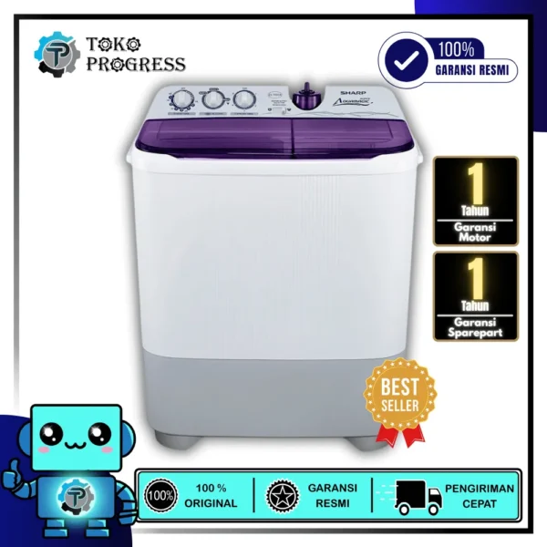 MESIN CUCI 2 TABUNG SHARP ES-T95CR / ES-T85CR