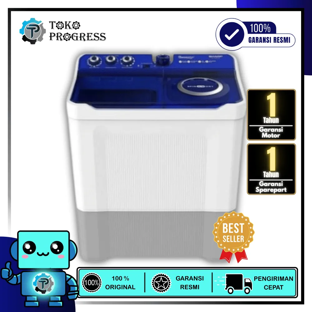 MESIN CUCI 2 TABUNG SHARP ES-T1490WA