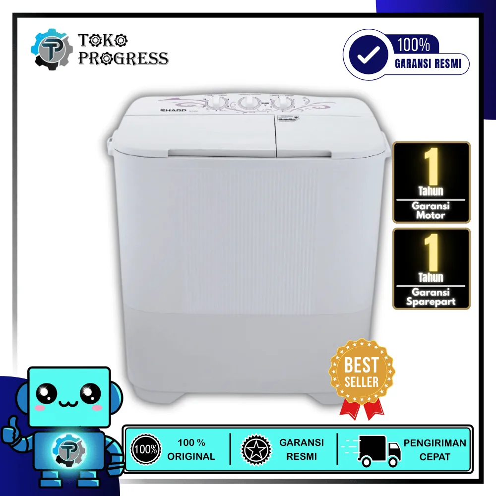MESIN CUCI 2 TABUNG SHARP ES-T68MW