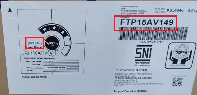 AC Daikin FTC15NV14 Thailand Vs Daikin FTP15AV149 Lokal