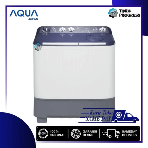 MESIN CUCI 2 TABUNG 10KG AQUA QW-1230HT HIJAB MODE