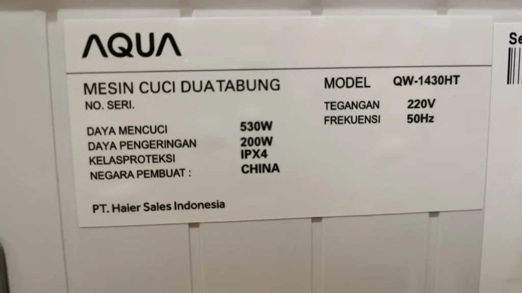 Review Mesin Cuci 2 Tabung Aqua QW-1430HT : Kapasitas 14 Kg
