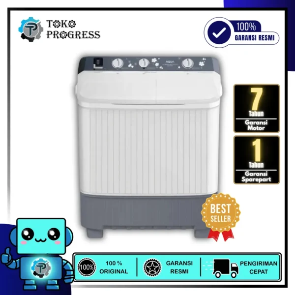 MESIN CUCI 2 TABUNG AQUA 8KG QW-8011HT HIJAB SERIES