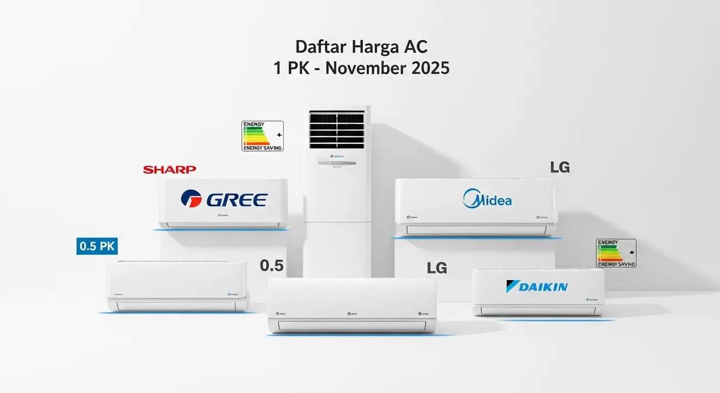 Daftar Harga AC 1/2 Inverter PK Terlaris November 2025