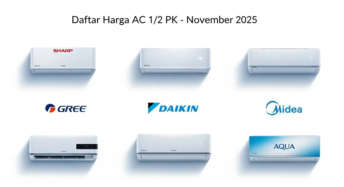 Daftar Harga AC 1/2 PK Terlaris November 2025