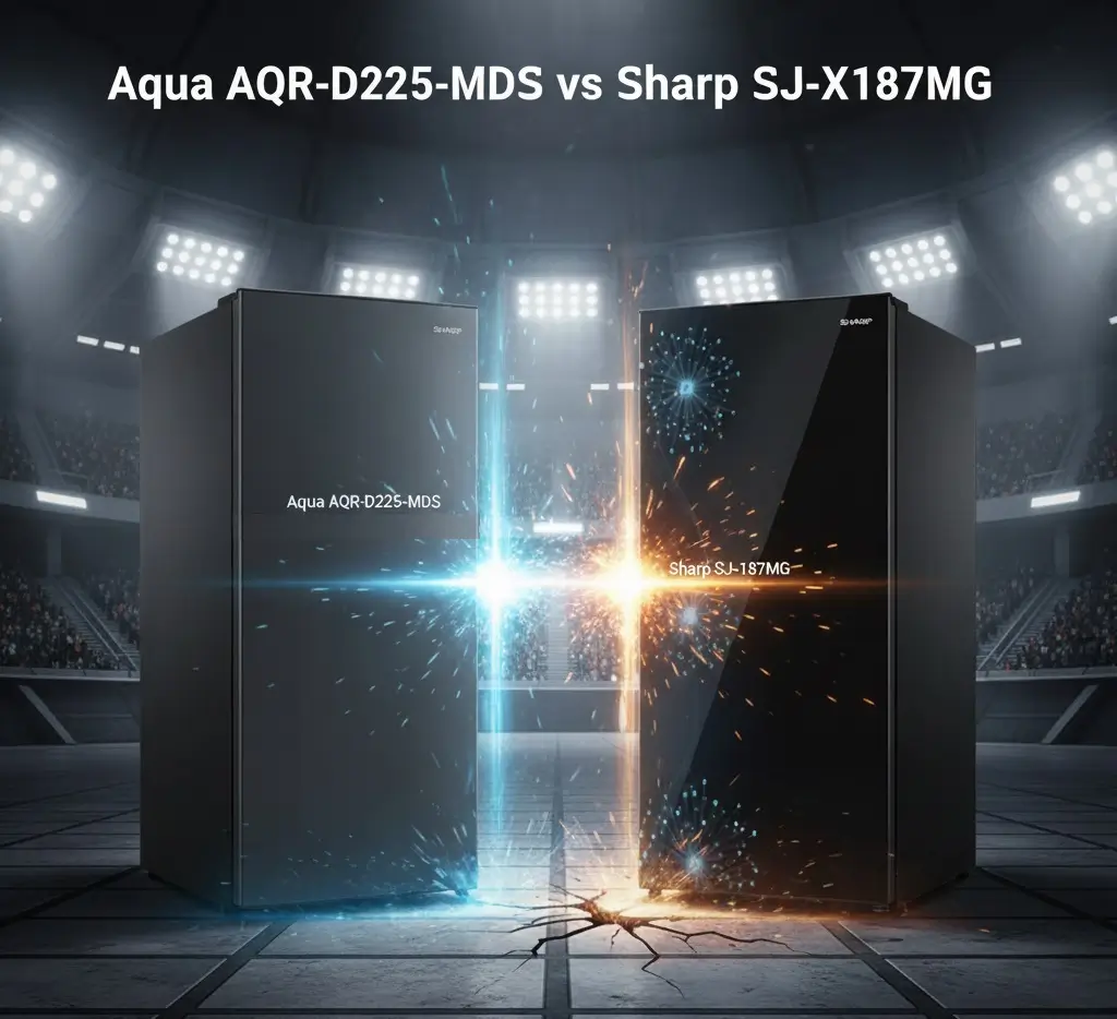 Kulkas 1 Pintu Aqua AQR-D225-MDS vs Sharp SJ-X187MG