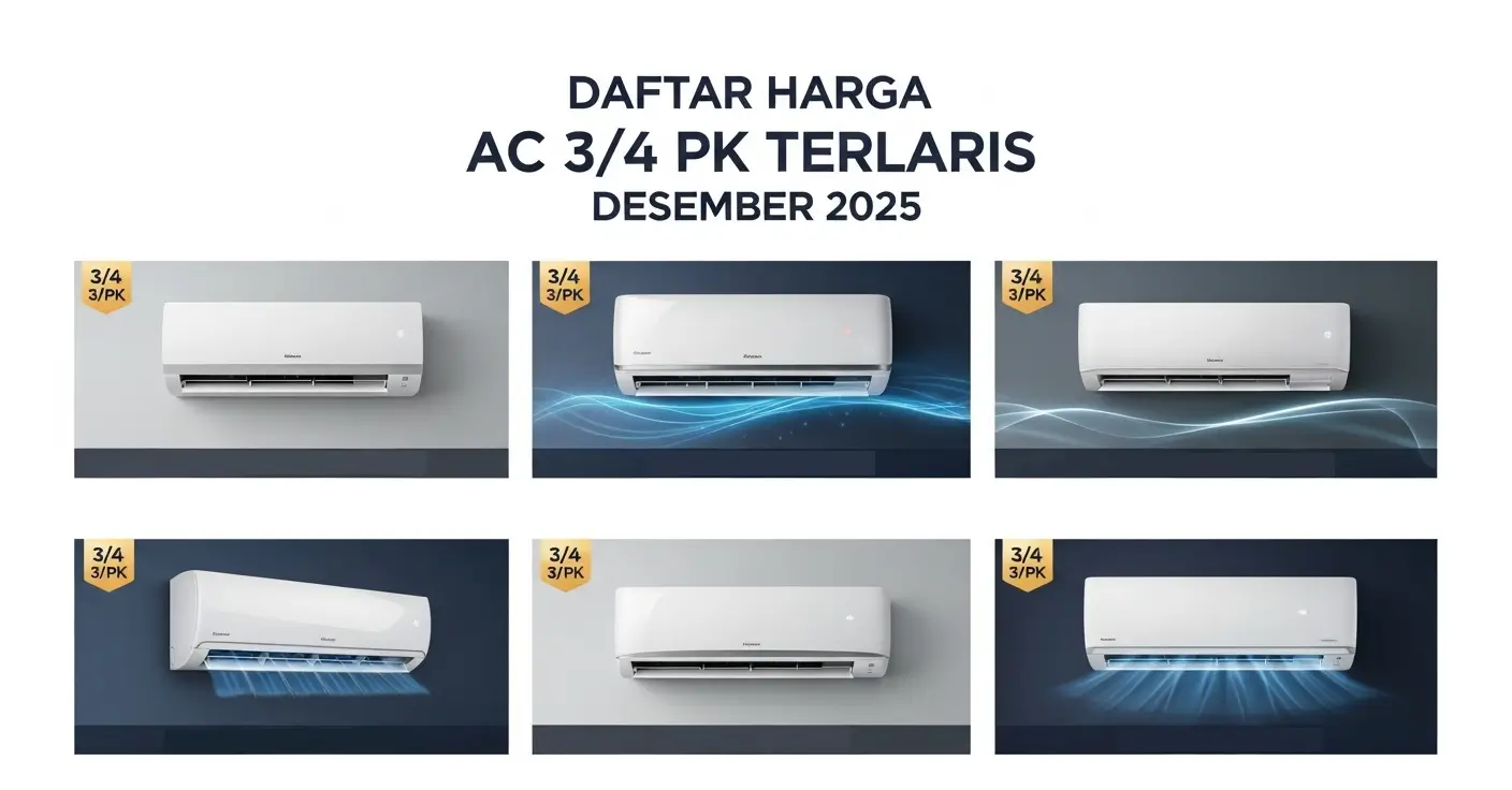 Daftar Harga AC 3/4 PK Terlaris Desember 2025