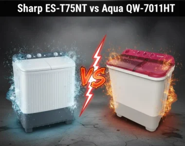 Adu Mesin Cuci 2 Tabung: Sharp ES-T75NT VS Aqua QW-7011HT