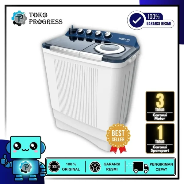 MESIN CUCI 2 TABUNG REIWA 7 KG WS-0701RLBL