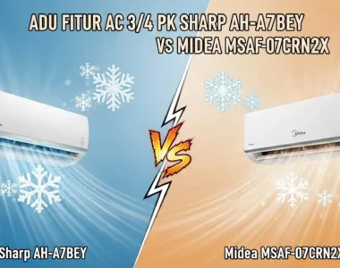 Adu Fitur AC 3/4 PK Sharp AH-A7BEY vs Midea MSAF-07CRN2X