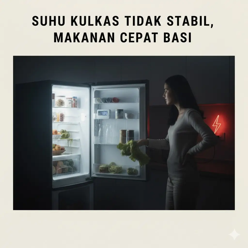 Suhu Kulkas Tidak Stabil, Makanan Cepat Basi