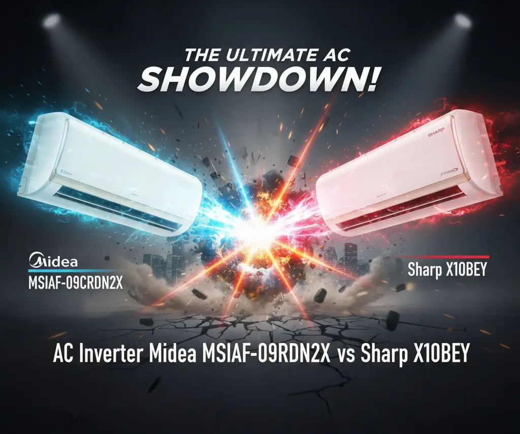 Adu Irit AC Inverter Midea MSIAF-09CRDN2X vs Sharp X10BEY