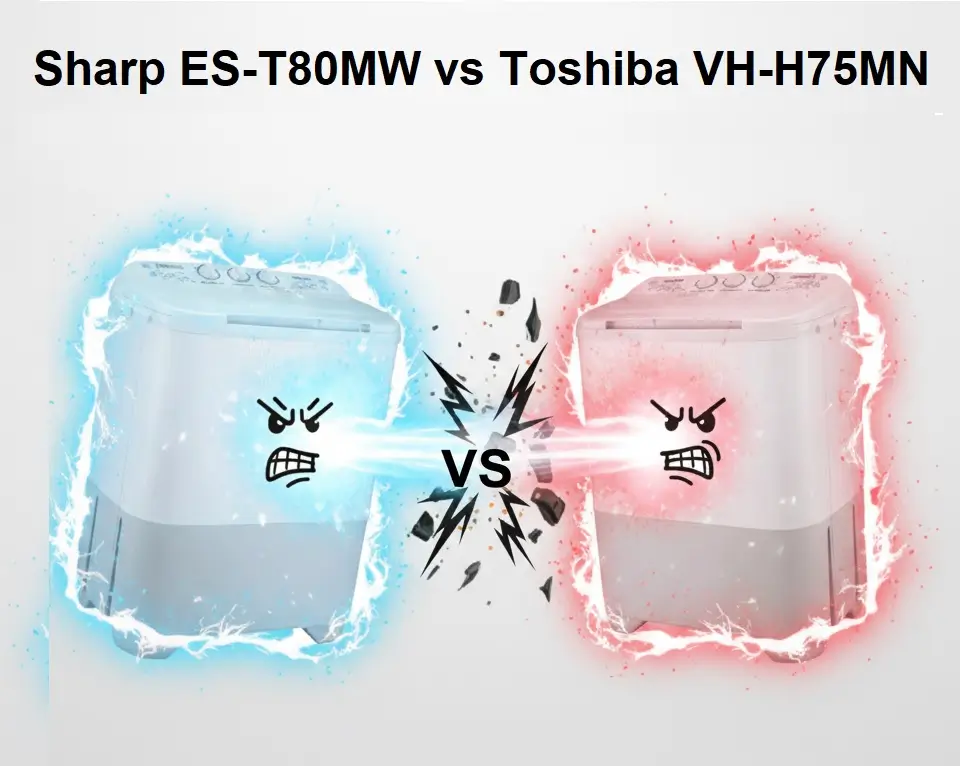 Adu Spec Mesin Cuci Sharp ES-T80MW vs Toshiba VH-H75MN