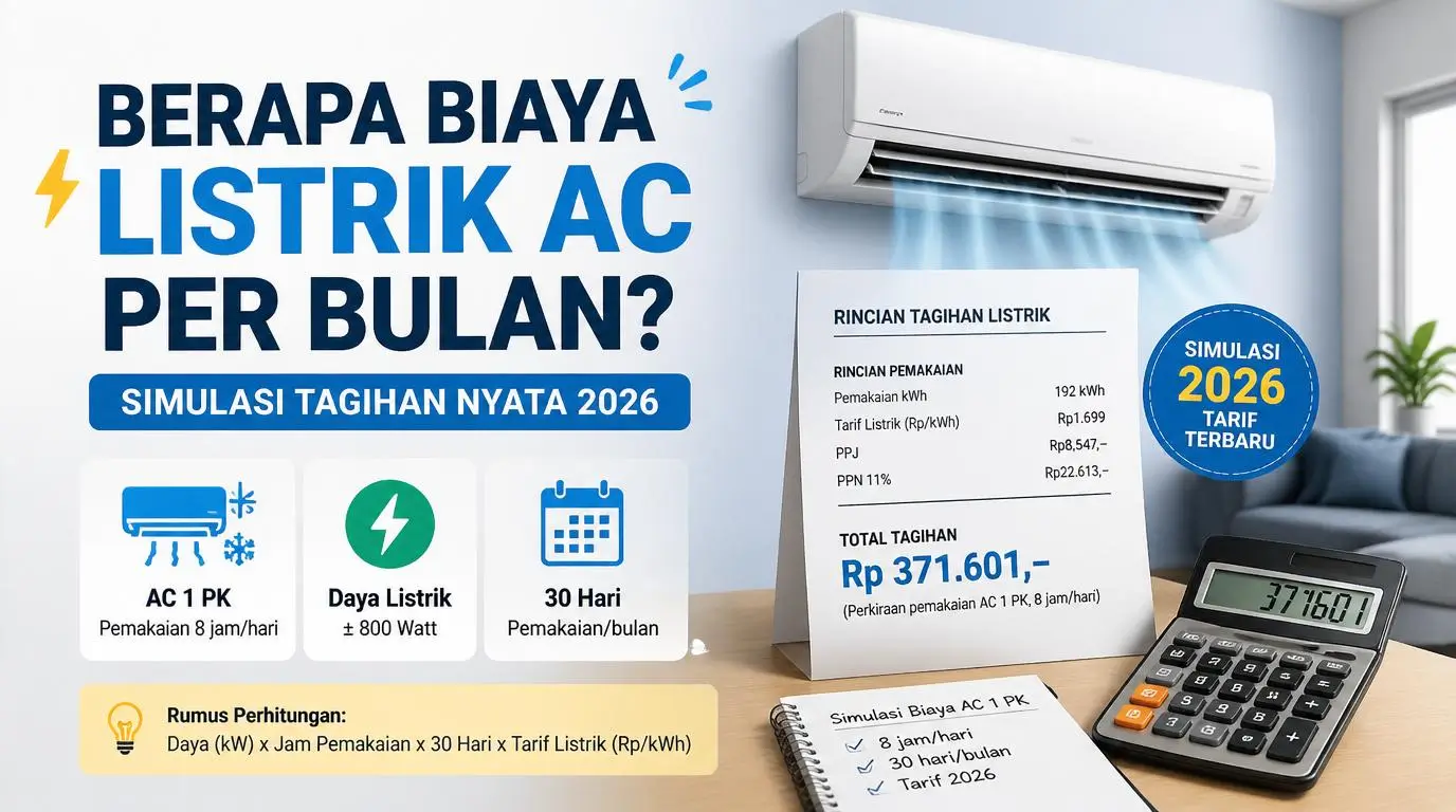 Berapa Biaya Listrik AC per Bulan? Simulasi Tagihan Nyata 2026