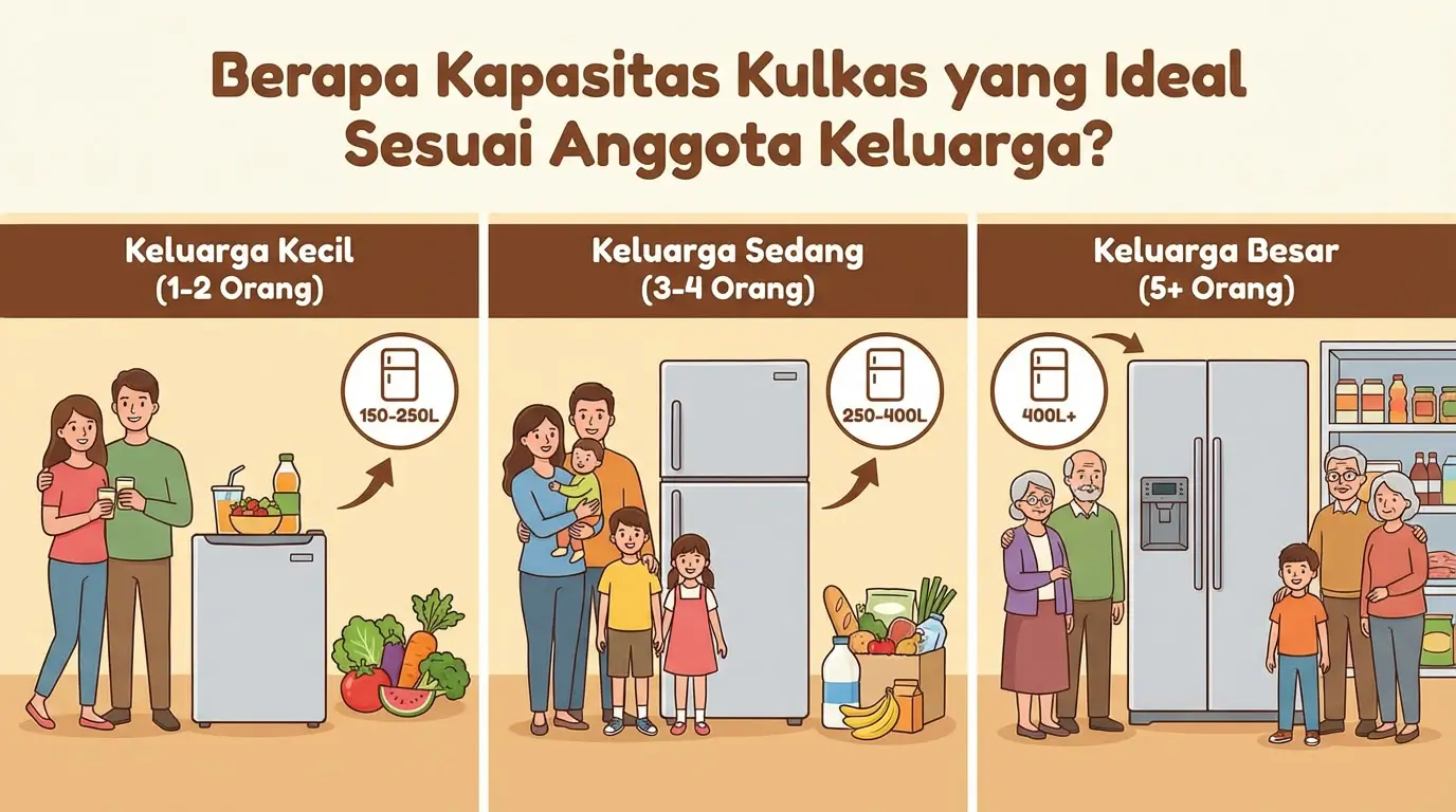 Berapa Kapasitas Kulkas yang Ideal Sesuai Anggota Keluarga