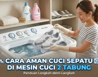 Cara Aman Cuci Sepatu di Mesin Cuci 2 Tabung