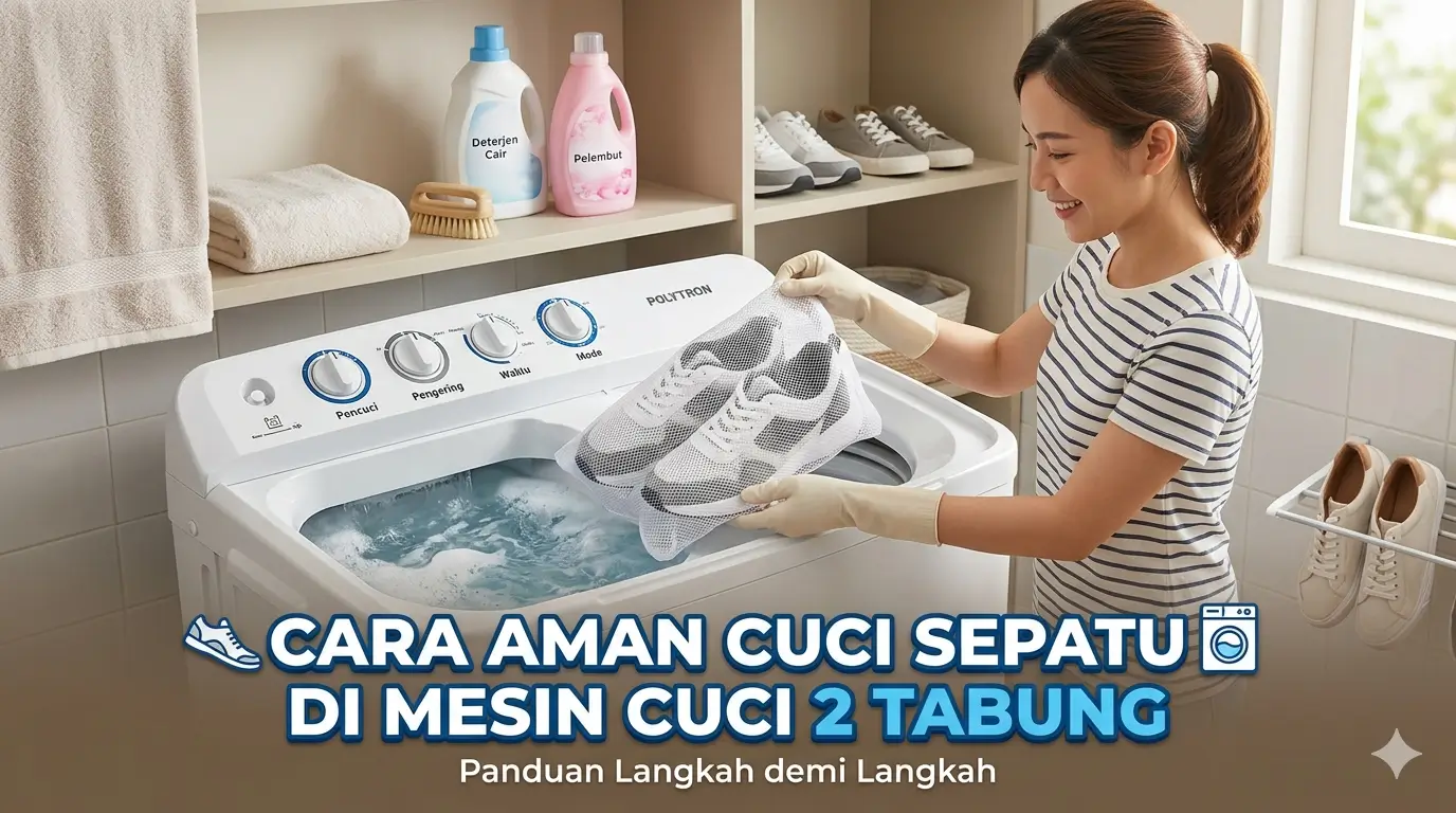 Cara Aman Cuci Sepatu di Mesin Cuci 2 Tabung
