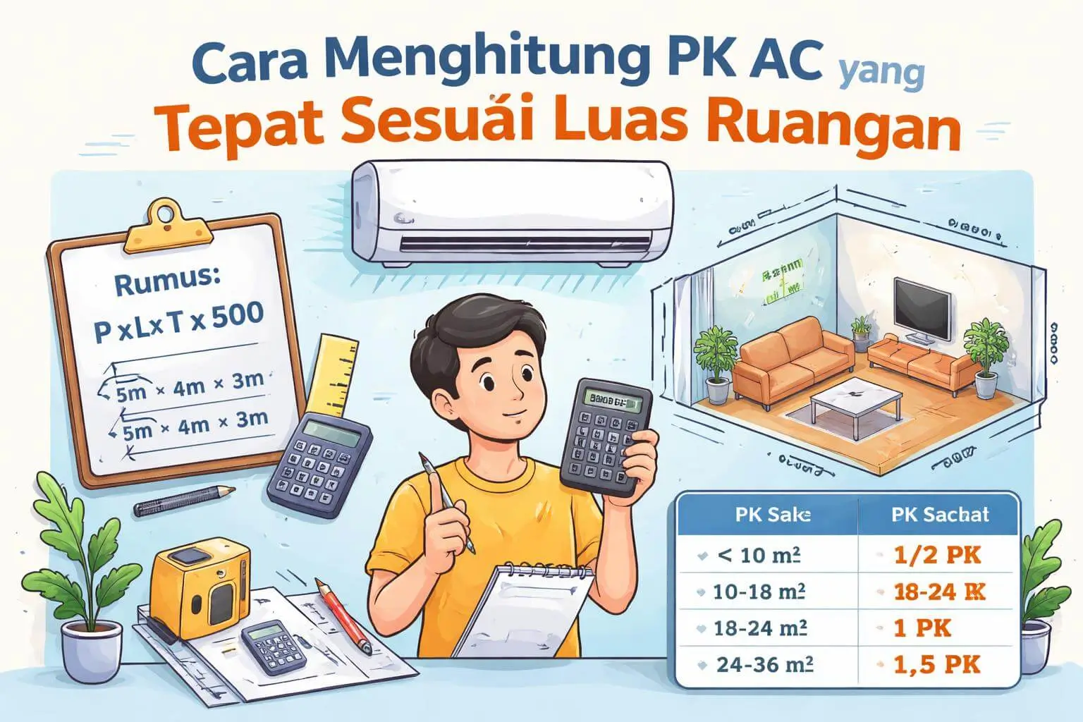 Cara Menghitung PK AC yang Tepat Sesuai Luas Ruangan