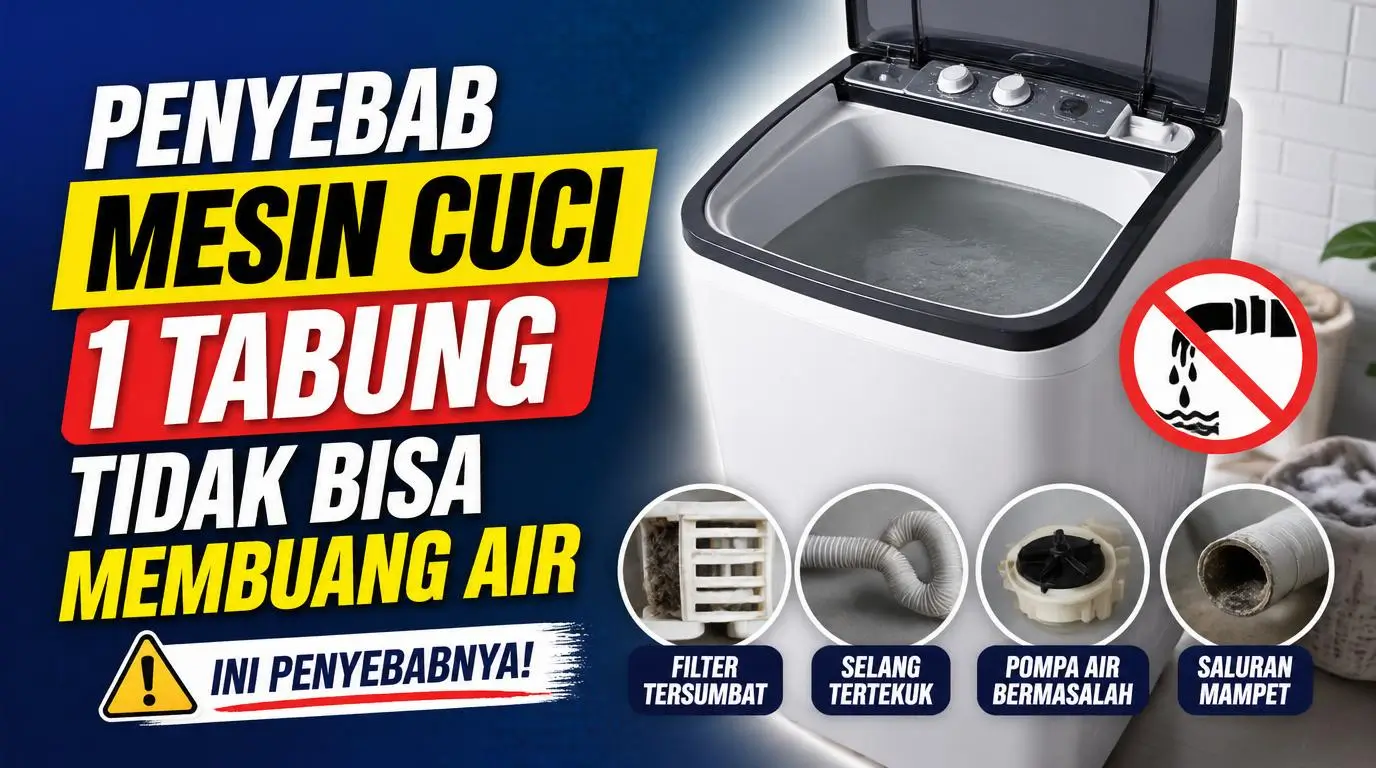 Penyebab Mesin Cuci 1 Tabung Tidak Bisa Membuang Air