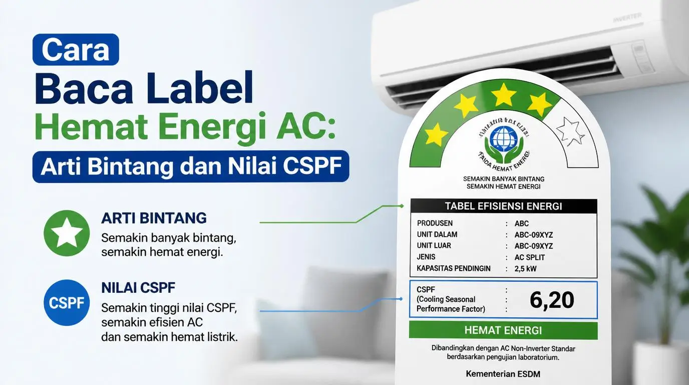 Cara Baca Label Hemat Energi AC: Arti Bintang dan Nilai CSPF