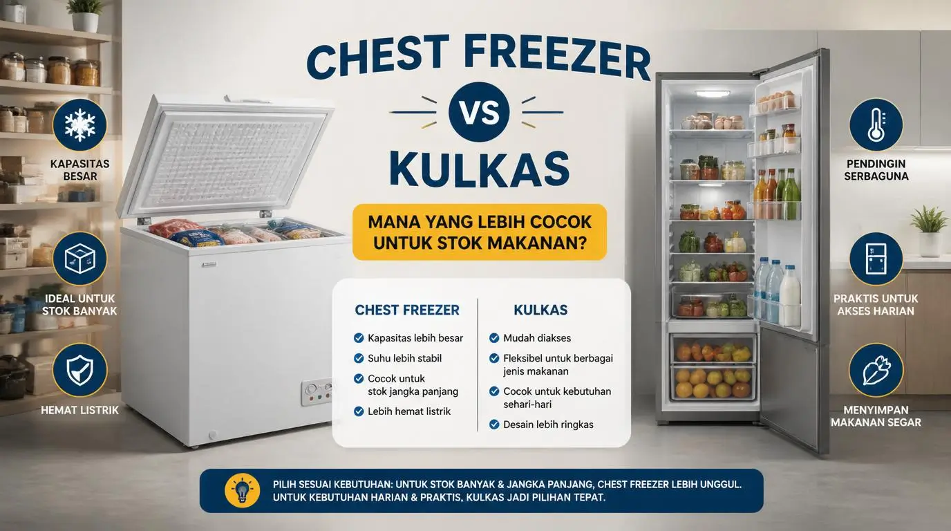 Chest Freezer vs Kulkas Mana yang Lebih Cocok untuk Stok Makanan