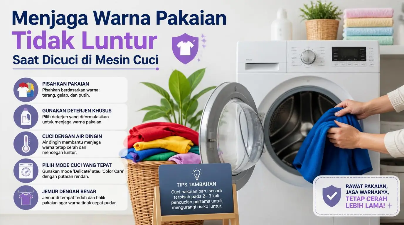 Menjaga Warna Pakaian Tidak Luntur Saat Dicuci di Mesin Cuci