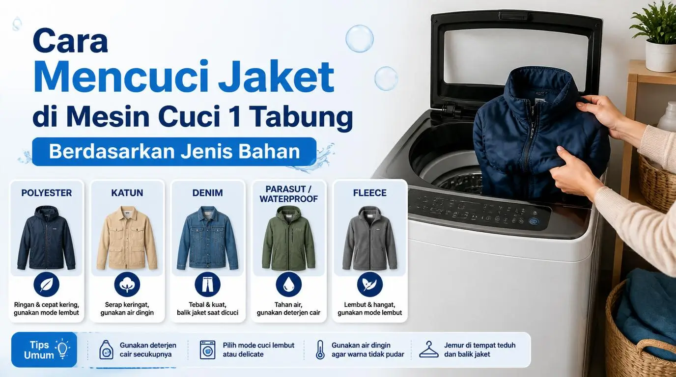 Tips Mencuci Jaket di Mesin Cuci 1 Tabung Agar Tidak Rusak