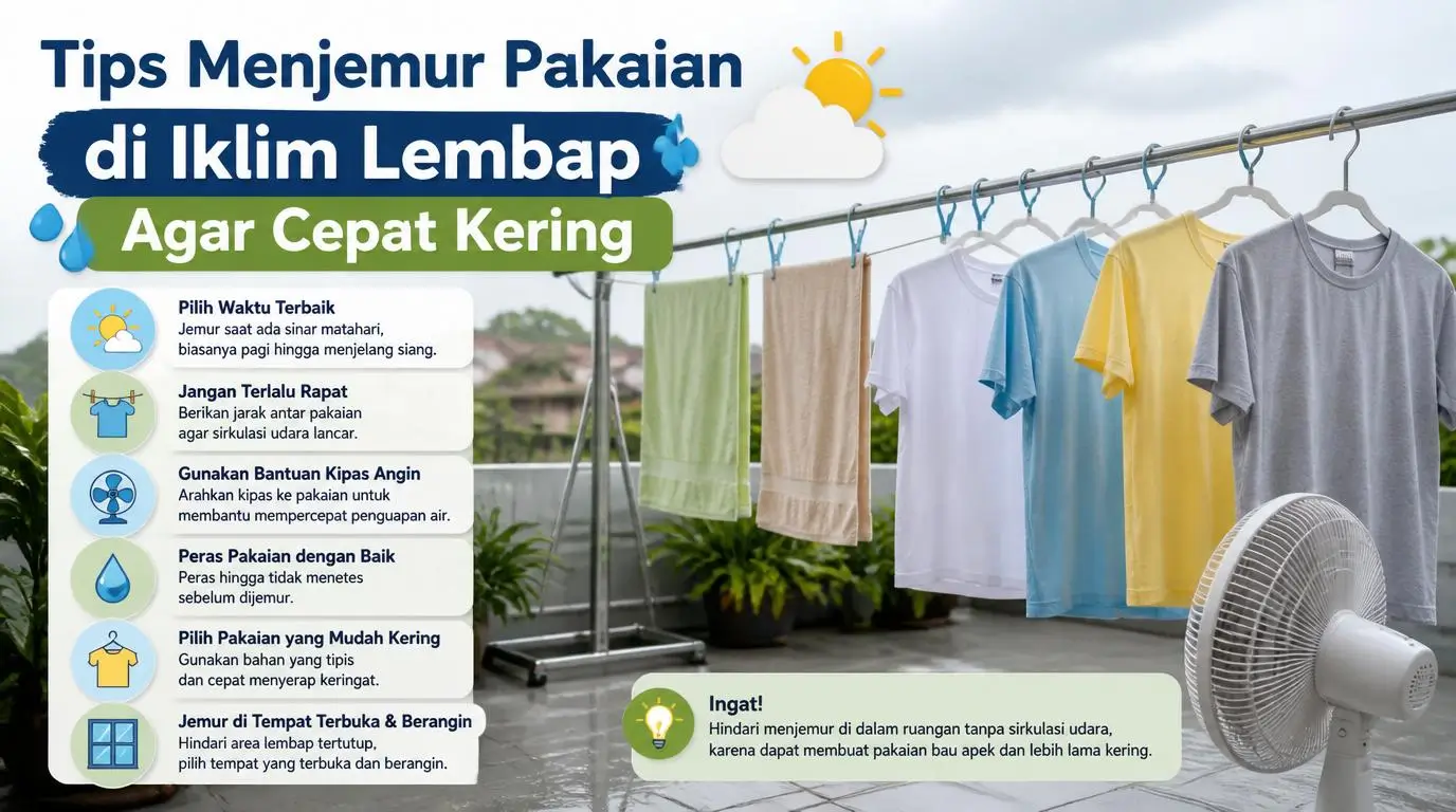 Tips Menjemur Pakaian di Iklim Lembap Agar Cepat Kering