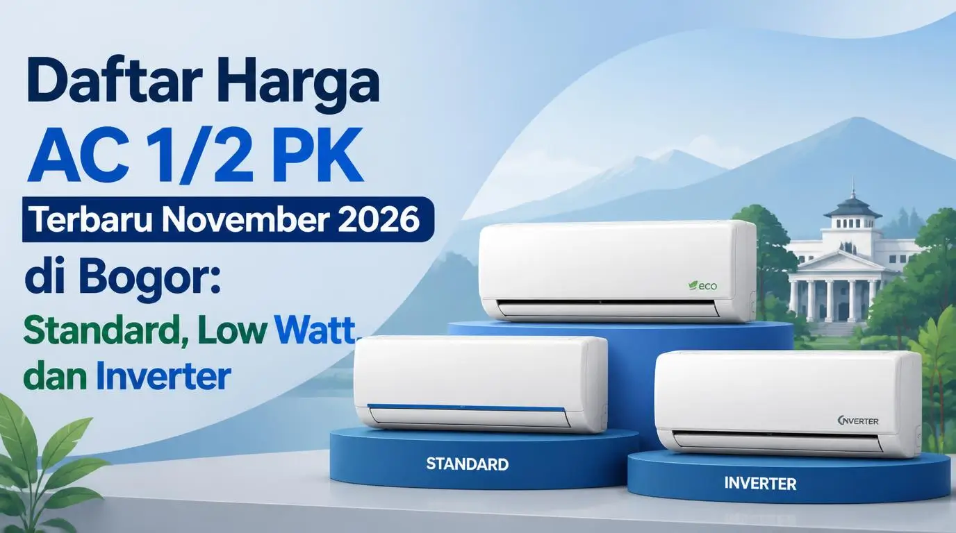 Daftar Harga AC 1/2 PK Terbaru November 2026 di Bogor: Standard, Low Watt, dan Inverter